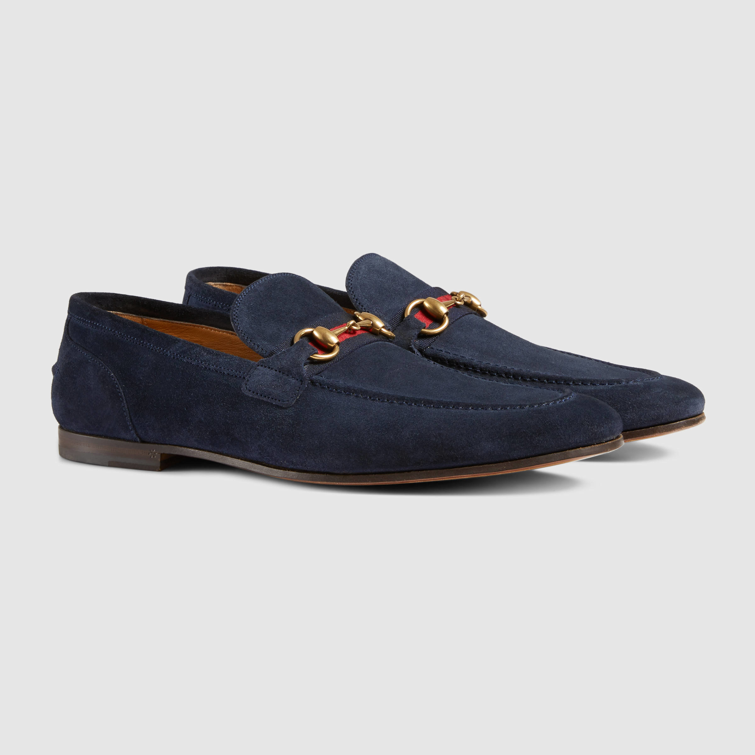 gucci blue leather loafers